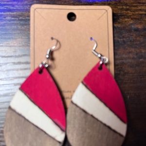 Hand woodburned earrings